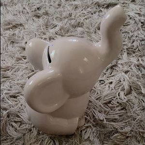 Pink ceramic glazed piggy bank